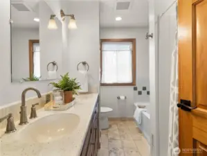 Large main bath with separate tub and shower