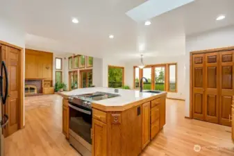 This kitchen is perfect for a host who loves to cook while still being able to connect with guests.