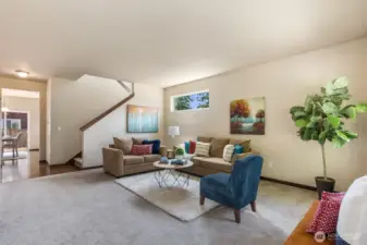 This home has two living spaces plus a bonus room. First large living room space