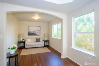 Primary suite features a cozy sitting area — perfect for relaxing or unwinding after a long day - Virtually staged to inspire your vision of the space.