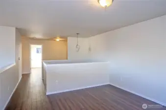 Open loft area, ideal for work, play, or relaxation.