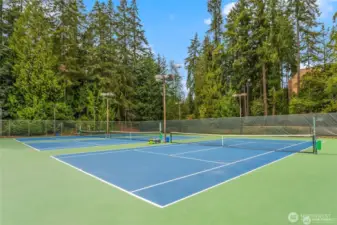 The Mill Creek Tennis Club offers both indoor and outdoor courts, lessons, and year-round play for members.