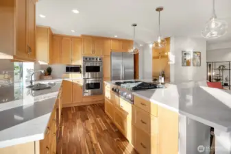 Sunny kitchen adds to the cheer.