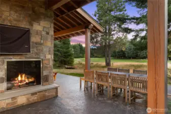 Enjoy private fireplace and entertaining space