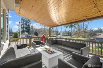 Covered entertaining deck