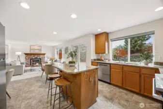 Open floorplan with room for quite a few chef's in the kitchen!