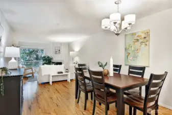 Spacious dining room with tons of space for entertaining.