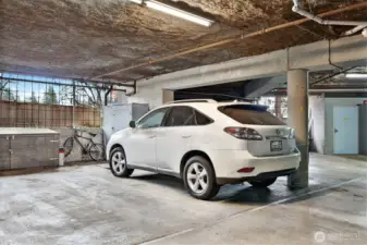 Garage parking space.