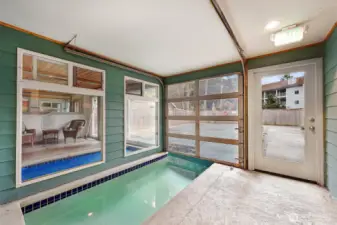 In-ground hot tub and pool.