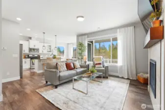 Open concept floor plan with tons of natural light in this main floor living area
