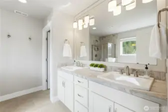 gorgeous primary bathroom sink area