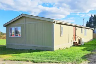 Side of home, back door