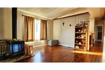 Living Room with Freestanding Wood Stove