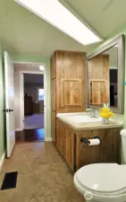 Main Bath with lots of cabinets