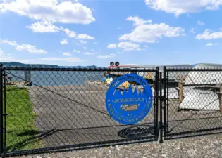 Community beach access point with boat launch.