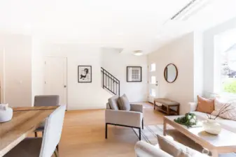Living/dining room looking towards the front entry
