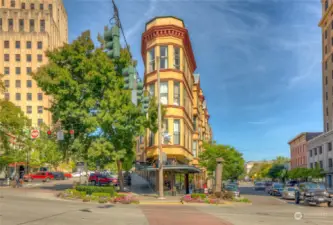 Your condo building is located on St Helens Street, shown on the left side of this photo. The is truly the heart of downtown Tacoma.