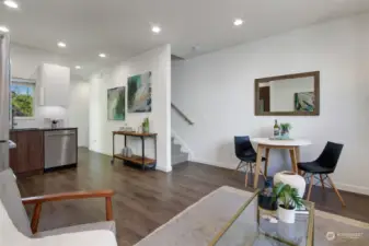 Living room looking towards staircase.