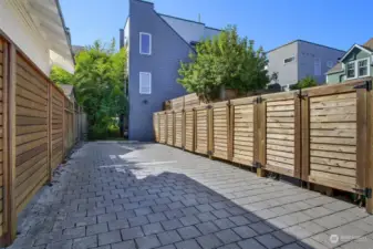 2-car tandem parking assigned to this townhome is located off alley.