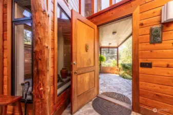 Step through the front door into the Atrium entry