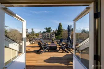 French doors to private deck