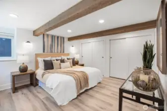 Ensuite on the lower level with two large closets. Spacious room can easily accommodate a King bed.