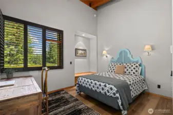 Bedroom three. Notice the high ceilings in all the bedrooms.