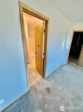 This shows the access to the primary private bath.