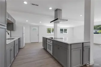 All new cabinets and quartz counter tops really make this kitchen pop.