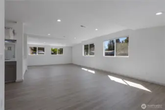 It's hard to tell until you are inside how huge this great room is. New windows, new binds throughout.