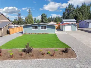 Fresh front yard landscaping.