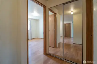 Mirrored Closet end of Hall