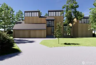 Conceptual rendering of front of property, by Paul Michael Davis Architects