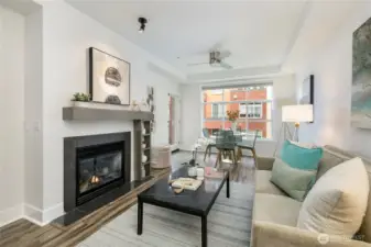 Love the framed in ceiling adding extra height.