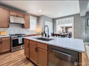 Recently updated the kitchen has plenty of counter and storage space