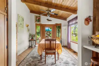 Vaulted dining room