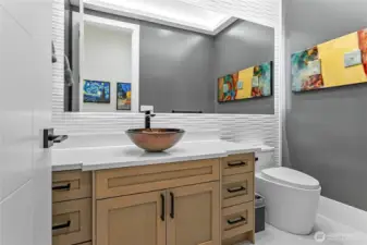 Main level powder room