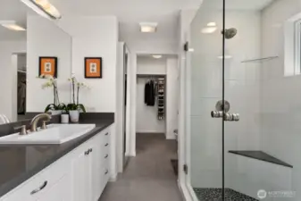 Primary updated bathroom.