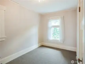 This is a recently renovated bedroom.