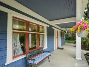 Front porch--cool and shady in the afternoon!