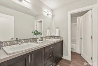 Full Bath Upstairs with dual Vanity