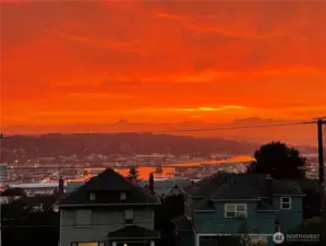 Sunset over the Olympics