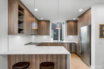 Kitchen with bar seating