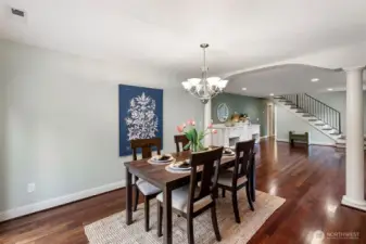 Dining Room Facing Foyer – The dining area sits just off the foyer, providing an inviting setting for both everyday meals and gatherings.
