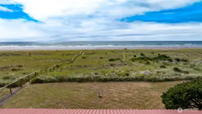 Expansive ocean views. Follow the fence to the easy beach access
