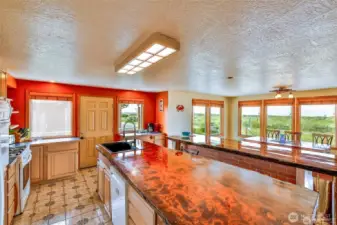 Unique, custom Japanese redwood counter tops