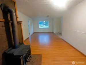 Family room wood stove