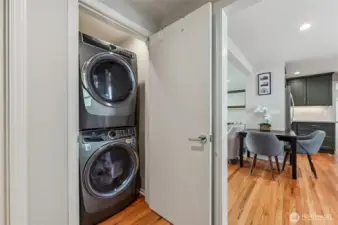 Full size washer and dryer stay!