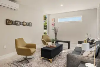 Second living space has its own mini-split air conditioning unit. This could easily be used as a second primary bedroom as it has its own bathroom. Picture is from a previous listing.