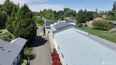 Solar panels on the shop power all buildings